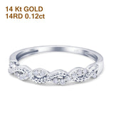 14K Gold 0.12ct Round 3mm G SI Diamond Half Eternity Engagement Wedding Anniversary Band Ring