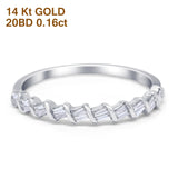 14K Gold 0.16ct Round 3mm G SI Diamond Half Eternity Engagement Wedding Anniversary Stackable Band Ring