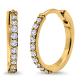 14K Gold .34ct G SI 20mm Hoop Huggie Diamond Engagement Wedding Earrings
