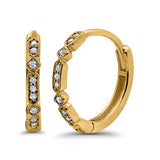 14K Gold .09ct G SI 19mm Creolen Huggie Diamant Verlobungs-Hochzeitsohrringe