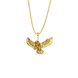 14K Yellow Gold Owl Pendant 15mmX20mm With 16 Inch To 22 Inch 0.5MM Width Box Chain Necklace