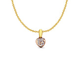 14K Tri Color Gold 15 Years Pendant 14mmX7mm With 16 Inch To 22 Inch 1.2MM Width Side DC Rolo Cable Chain Necklace