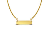 14K Yellow Gold Plain ID for Necklace Pendant 5mmX25mm With 16 Inch To 24 Inch 0.8MM Width Square Wheat Chain Necklace