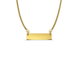 14K Yellow Gold Plain ID for Necklace Pendant 5mmX25mm With 16 Inch To 24 Inch 0.9MM Width Wheat Chain Necklace