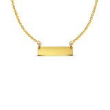 14 K Gelbgold, schlichte ID für Halskettenanhänger, 5 mm x 25 mm, mit 16 Zoll bis 22 Zoll 1,2 mm breiter seitlicher DC-Rolo-Kabelkette