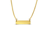 14K Yellow Gold Plain ID for Necklace Pendant 5mmX25mm With 16 Inch To 22 Inch 1.0MM Width Box Chain Necklace