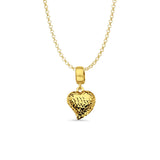 14K Yellow Gold Heart Charm for Mix&Match Pendant 20mmX10mm With 16 Inch To 22 Inch 1.2MM Width Classic Rolo Cable Chain Necklace
