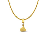 14K Yellow Gold Pyramid Charm for Mix&Match Pendant 17mmX7mm With 16 Inch To 24 Inch 0.8MM Width Square Wheat Chain Necklace