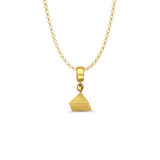 14K Yellow Gold Pyramid Charm for Mix&Match Pendant 17mmX7mm With 16 Inch To 22 Inch 1.2MM Width Classic Rolo Cable Chain Necklace