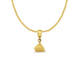 14K Yellow Gold Pyramid Charm for Mix&Match Pendant 17mmX7mm With 16 Inch To 22 Inch 1.2MM Width Side DC Rolo Cable Chain Necklace