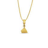 14K Yellow Gold Pyramid Charm for Mix&Match Pendant 17mmX7mm With 16 Inch To 24 Inch 0.6MM Width Box Chain Necklace