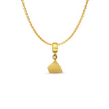 Pyramiden-Charm aus 14 Karat Gelbgold für Mix&amp;Match-Anhänger 17 mm x 7 mm mit 16 Zoll bis 22 Zoll 1,2 mm breiter, schräg geschnittener runder Rolo-Kette