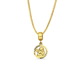 14K Yellow Gold Angel Charm for Mix&Match Pendant 19mmX10mm With 16 Inch To 22 Inch 1.0MM Width Box Chain Necklace