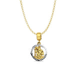 14K Yellow Gold Saint Christopher for Mix&Match Pendant 21mmX12mm With 16 Inch To 22 Inch 1.2MM Width Classic Rolo Cable Chain Necklace