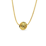 14K Yellow Gold DC Round Slider for Mix&Match Pendant 10mmX10mm With 16 Inch To 24 Inch 1.0MM Width Box Chain Necklace