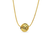 14K Yellow Gold DC Round Slider for Mix&Match Pendant 10mmX10mm With 16 Inch To 24 Inch 0.8MM Width Box Chain Necklace