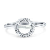 14K Gold 0.07ct Halo Round 10mm G SI Semi Mount Diamond Engagement Wedding Ring