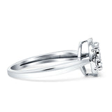 Diamond Cluster Halo Wedding Ring 10K Gold 0.10ct