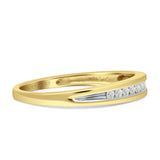 Stapelbarer Diamant-Ehering, halbe Ewigkeit, 10 Karat Gold, 0,10 ct