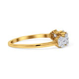 Art Deco Cluster Diamond Wedding Band 10K Gold 0.39ct