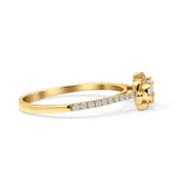 Blumenförmiger Diamant-Klee-Ring, 10 Karat Gold, 0,20 ct