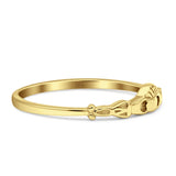 Claddagh Stackable Dainty Irish Heart Promise Ring Solid 14K Gold