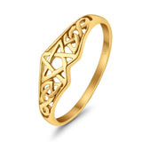 Pentagramm-Stern-Filigranring aus 14-karätigem Gold