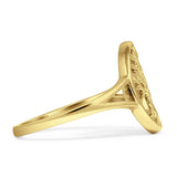 Oval Shaped Tree of Life Twisted Knot Ring 14K Gold