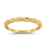 14 K Gold 0,10 ct rund 3 mm G SI Half Eternity Infinity Twisted Band Diamant-Verlobungs-Ehering