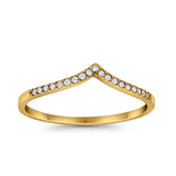 Verlobungs-/Ehering aus 14-karätigem Gold, 0,19 ct, rund, 4 mm, G SI, Halb-Ewigkeitsdiamant