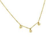 Halskette mit Lünettenanhänger aus 14-karätigem Gold, 0,07 Karat Diamant, 45,7 cm lang