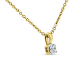 Halskette mit Solitär-Anhänger aus 14-karätigem Gold, 0,15 Karat Diamant, 45,7 cm lang