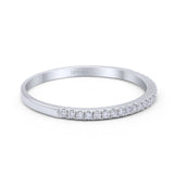 14 K Gold, 0,11 ct, rund, 1,4 mm G SI, halbe Ewigkeit, Art-Deco-Band, Diamant-Verlobungs-Ehering