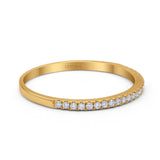 14 K Gold, 0,11 ct, rund, 1,4 mm G SI, halbe Ewigkeit, Art-Deco-Band, Diamant-Verlobungs-Ehering