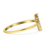 Diamond Cross Stacking Religious Ring Solid 14K Gold 0.10ct
