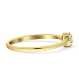 Minimalistic Flower Diamond Wedding Ring 14K Gold 0.11ct