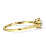 Minimalistischer Diamant-Blumenring 14K Gold 0,15ct