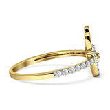 Diamant-Hamsa-Hand-Ring-Statement-Band 14K Gold 0,27ct