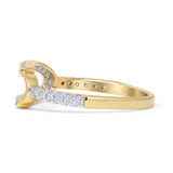 Open Oval O Ring 0.21ct Natural Diamond 4K Gold