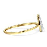 Diamond Teardrop Pear Ring 14K Gold 0.09ct