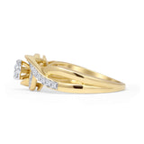 Infinity Swirl 0.26ct Natural Diamond Round Engagement Ring 14K Gold