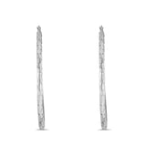 14K White Gold Thickness Hinged Diamond Cut Hoop Earrings - 6 Differnet Size Available, Best Anniversary, Birthday Gift for Her