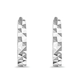 14K White Gold & Yellow Gold 2mm Square Tube Huggies Earrings- 2 Different Metal Available, Best Anniversary Birthday Gift for Her