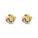 Tri-color gold earrings