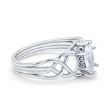 14K Gold Marquise Shape Simulated Cubic Zirconia Art Deco Crisscross Bridal Wedding Engagement Ring