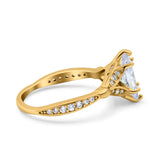 14K Gold Marquise-Form Art Deco simulierter Zirkonia Verlobungs-Hochzeits-Brautring