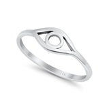14K Gold Evil Eye Simple Wedding Engagement Ring (6mm)