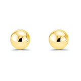 Solid 14K Yellow Gold Screw Ball Earrings - 5 Different Size Available, Best Anniversary Birthday Gift for Her