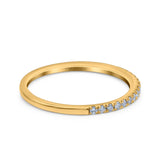 Verlobungsring aus 14-karätigem Gold, 0,16 ct Diamant, halber Ewigkeitsring, rund, 2 mm Band