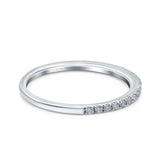 14K Gold 0.20ct Diamond 1.5mm Wedding Band Half Eternity Ring